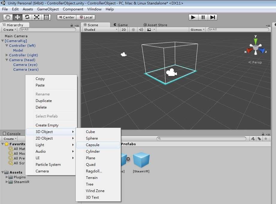 Step 2: Create the 3D Object for Vive Tracker.