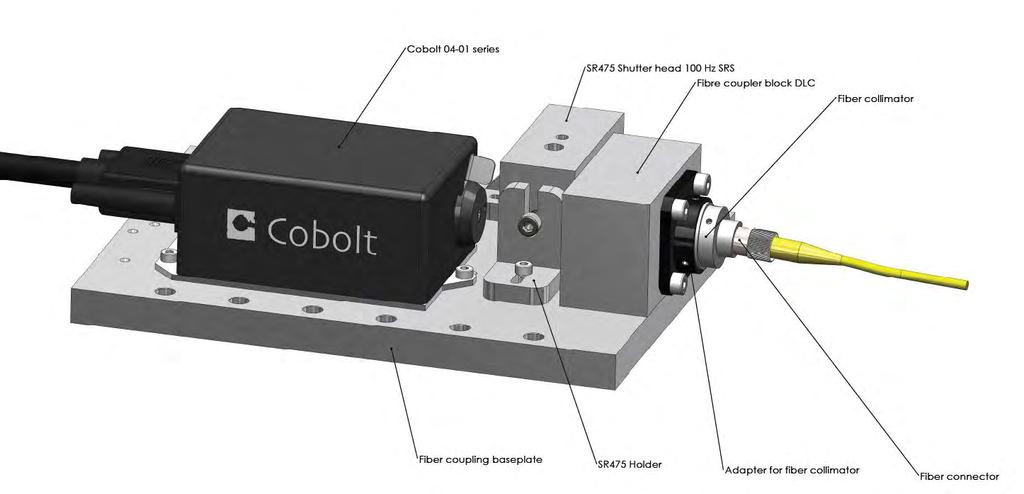 Single Cobolt 04-01 Series laser with shutter Modulation & Fiber coupler Art nr: Part name Description 90291 0594-04-01-0100-xxx Cobolt 04-01 Series 594nm laser* with output power up to 100mW 10981