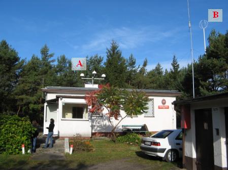 79 Fig 2 View of nautical station in Dziwnow; (A) GPS antennas, (B) transmitting antenna Height of trees are