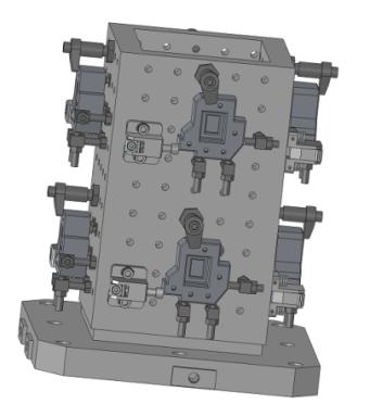 Fig. 5. Modular fixture, four sided tooling block, with four identical patterns 3 MACHINING TOOL Milling, drilling, turning etc. are operations that can be preformed on a CNC machining canter.