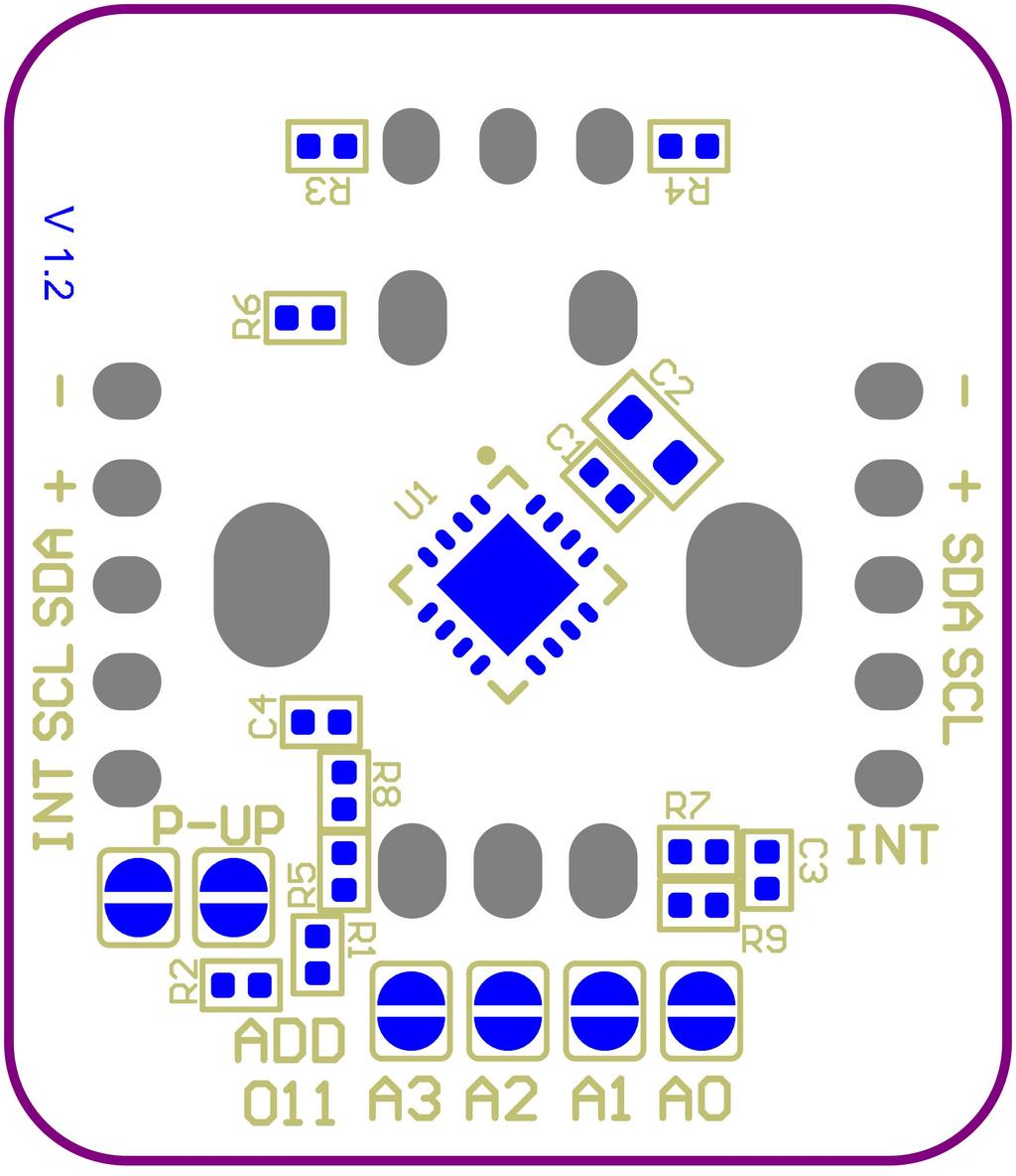 It s possible to connect up to 16 boards in cascade and read all of them with the same I2 C bus.