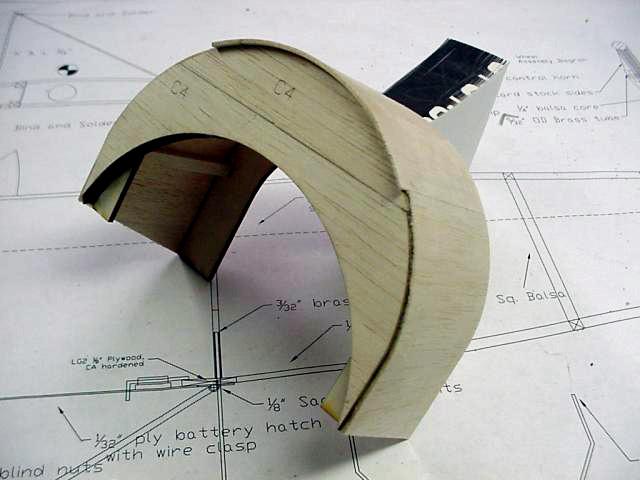 COWL Cowl Construction The cowl is made up from laminated sections of 1/4 balsa and 1/32 plywood. Sand to shape, seal and paint.