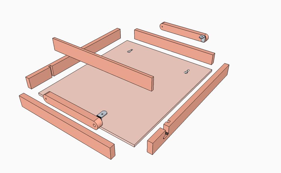 The Q Frame: Box Exploded View Cantilever pivots to open and close A B D Shelf supports attach to underside of frame face.