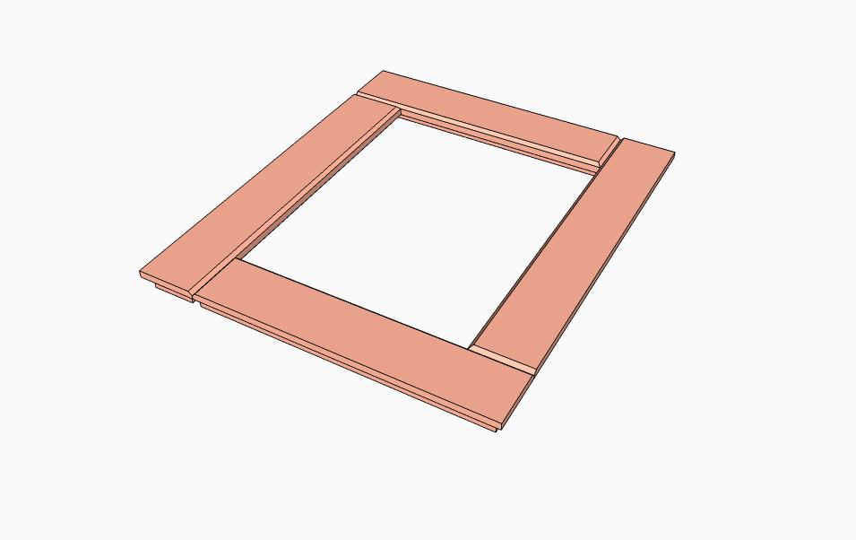 The Q Frame: The Frame Face B A A B A: Long Sections: 3/4 x 2 1/2 x 12 B: Short Sections: 3/4