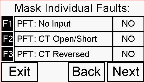 When switching between mask groups it is recommended that the fault code be cleared/reset by selecting Enable All Faults.