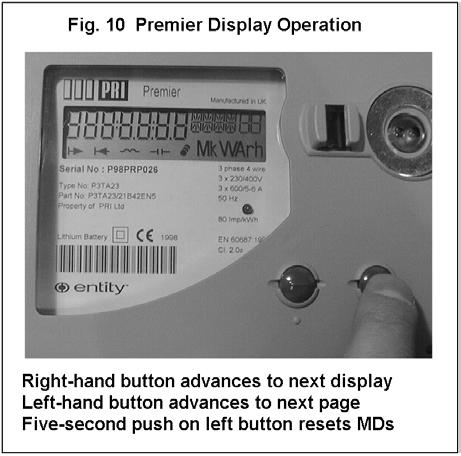 SECTION F: DISPLAY OPERATION The Premier is equipped with an LCD window for displaying metering and status information. The display is operated using the push buttons mounted on the front panel.