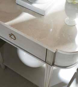 D18 (46cm) H28 (71cm) Shown above: 550-261T Perceptions Bedside Stone Top Botticino white marble