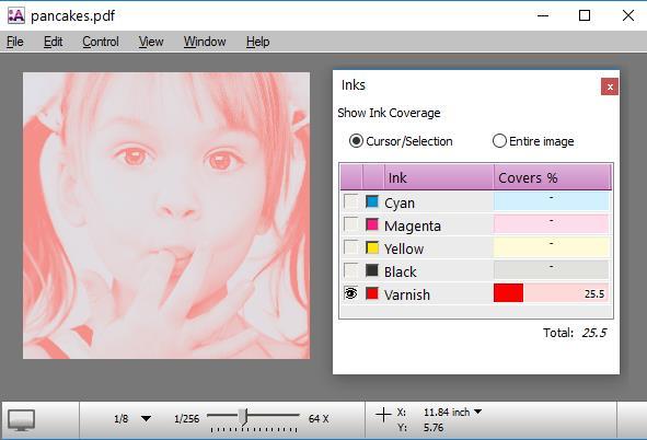Adding a variable pixel mask varnish layer to an Asanti job Similar as for white Asanti can fill an entire image with varnish with a certain percentage eventually with choke and spread settings, as