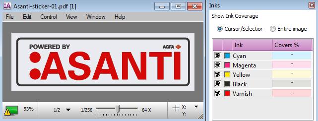 In the Asanti Layout editor an icon indicates that the image has been edited externally. 10. Select Edit Externally > Update After Edit from the context menu.