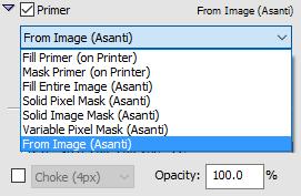 Notice that there is a no yellow circle next to the image, so Asanti will not show the varnish layer even if you would create a preview. The varnish layer needs to be created on the printer. 5.