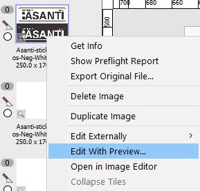 9. Select the Colors Inspector. 10. Click in the White color: Notice that the white color will be printed with White ink.