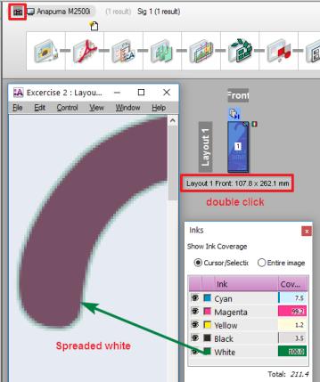 Choking/Spreading isn t possible if Variable image mask is selected or when the printer generates white.