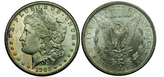 1886, AU; 1921(2) and 1921-S(3), avg VF-EF, some with tape remnants. Also, Peace Dollars, 1922 and 1923-D, VF-EF. 8 coins.
