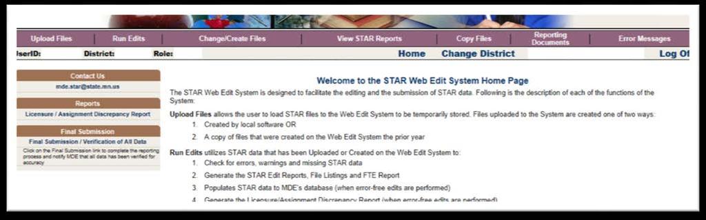 On the left-hand side f the screen, yu will find links fr the email address fr the STAR Team, the Licensure Assignment Discrepancy Reprt, and the Final Submissin/Verificatin f All Data.
