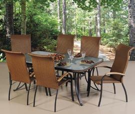 Woven Dining Chair w/ teak accent Belize woven teak top 54 table 1AGW-200T4272 Alum Glass dining w/