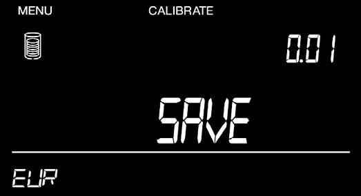 Repeat the calibration procedure as described above, continue until all desired money packages for each denomination have been saved. Press [MENU] to return to the count menu. 7.