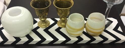 Centre Piece Platform Chevron R25 Crystal Candle Holder (Candles not