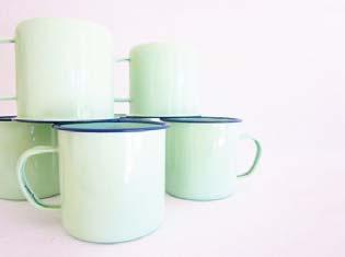 Enamel Cups Cream and