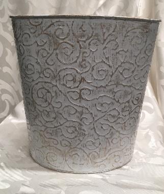 Embossed Gold on White Large Vessel