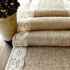Hessian Runner (45cm x 240cm) R20 Burlap Runner with Lace Trim R35 Organza Runner NO PICTURE AVAILABLE R20 Wide