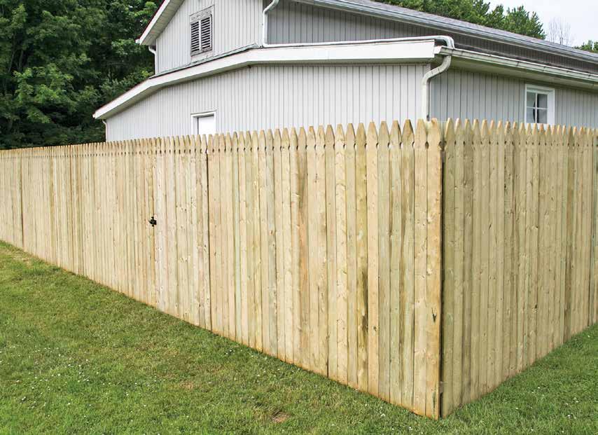 French Gothic Features: 1" x 4" pickets French Gothic Finish: Natural Features: 1" x 4" pickets French Gothic Fence Panel 73000448 6ft. x 8ft.