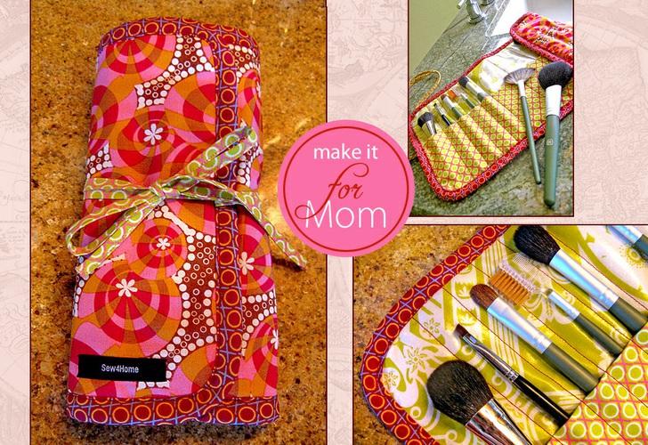 Published on Sew4Home Last Minute Mother's Day Idea: Roll-Up Make-up Brush Caddy Editor: Liz Johnson Tuesday, 05 May 2015 1:00 Wasn't Mom always the one reminding you to get things done early?