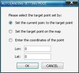 14.4.3 Automatic Landing Point Setting There are three option for landing point setting.the landing point can set up in 2D view or 3D view on the GCS.