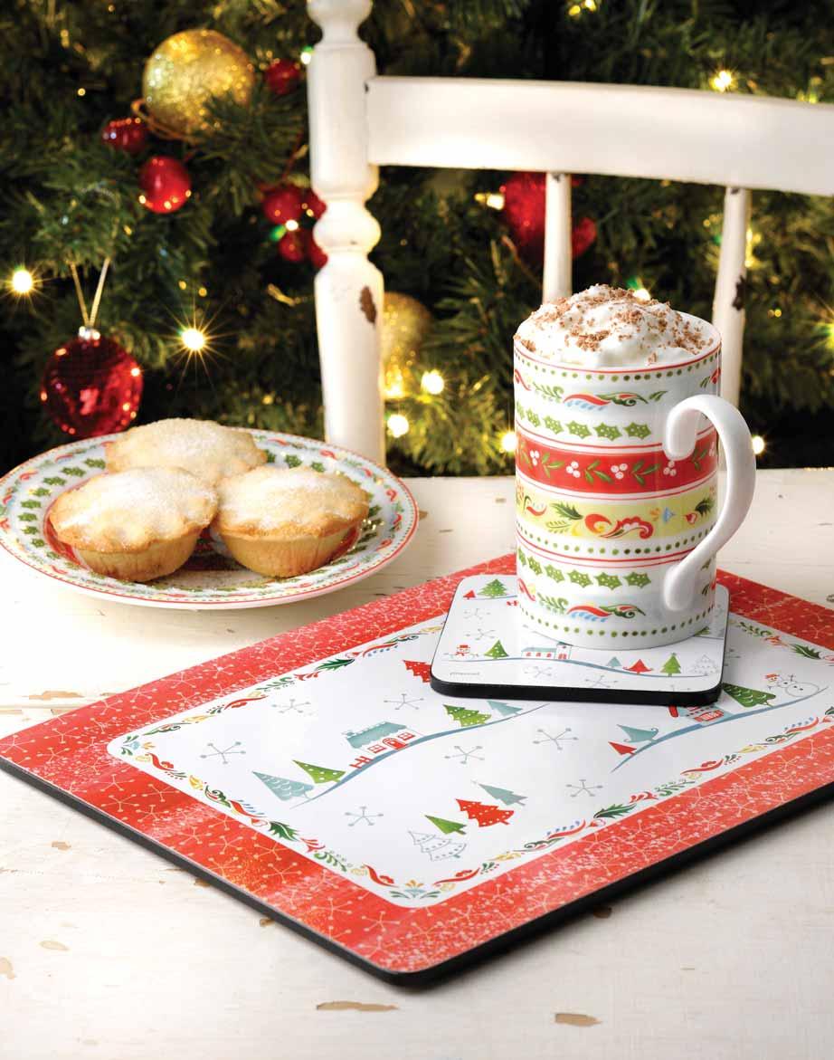 6 Coasters 026 6 Medium Placemats 056 Decorate any festive table with this joyful collection