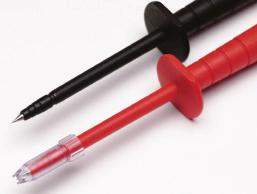 Test Probes One pair (red, black) slender probes with flat stainless steel blade to hold securely in bladetype