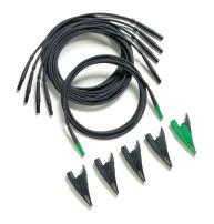 Set includes five each (4 black, 1 green) of test leads and alligator clips Safety rating: CAT IV 600