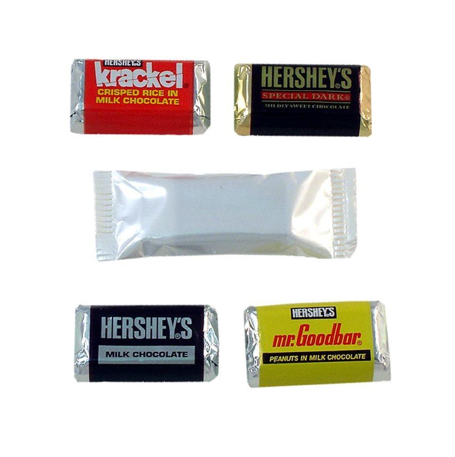 Mini Chocolate Bars Chocolate, Bar Colors: Clear, White Cello, Gold, Silver Extra Imprint Information: Flexography $0.73 $0.69 2 $0.65 Includes: 1 Color Additional Charges: Setup: $50.