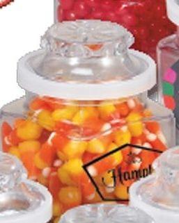 16 Oz. Classic Plastic Apothecary Jar - Candy Corn 3-3/8"x4-7/8", 16 Oz.