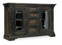x 4 1/2H (183 x 11 cm) shown on page 10, 11 1595-75906-LTBK Display Cabinet Poplar and Hardwood Solids with Cathedral and Quartered Hickory Veneer, Metal Frame,