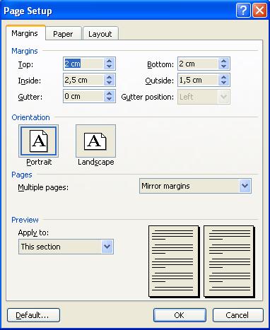 Format Page setup Paper Schimbarea mărimii hărtiei se face din secţiunea Paper size. Inplicit este pe Letter, uzual A4.