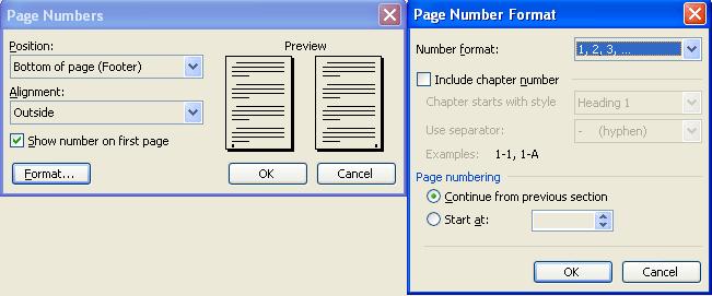 Inserarea datei, orei sau numărului paginii se poate face cu ajutorul butoanelor : Insert page number Insert number of pages Format page number Data Ora Page setup Show/Hide Document text Link to
