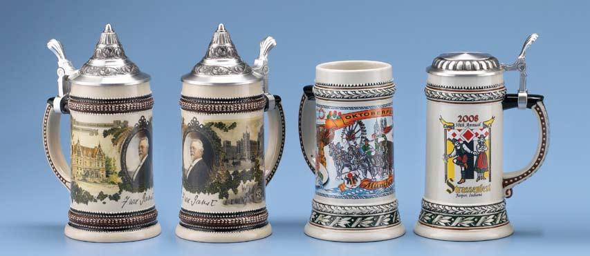 STONEWARE STEINS Item numbers refer to stein body style and lid only.