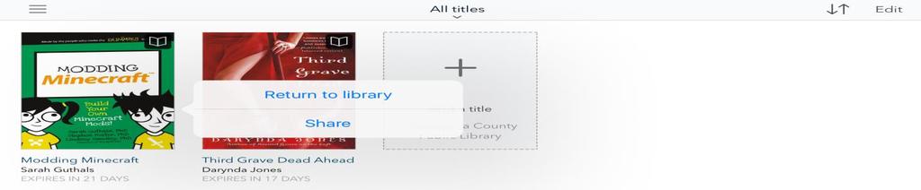 Step 4: Read the book! On your Bookshelf, Tap the book and it will open. Touch the middle of the page to see the reading controls. (To make the controls go away, tap the middle again.