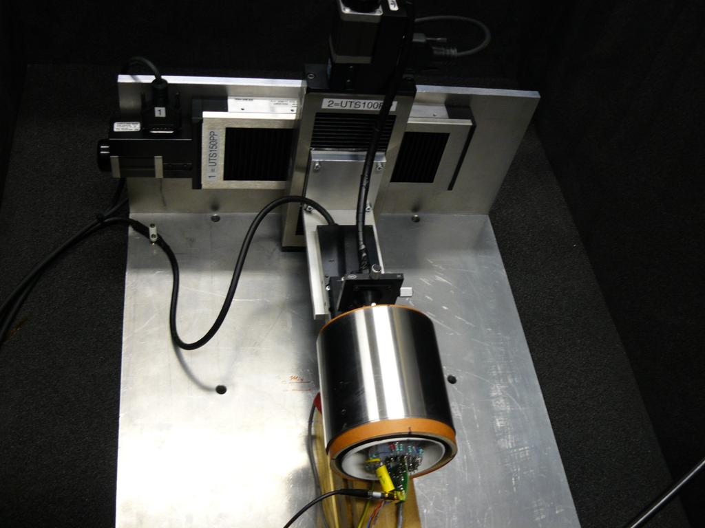 Test Bench light source: Laser (λ=405 nm), pulse jitter <70ps quartz light fiber inside the Dark