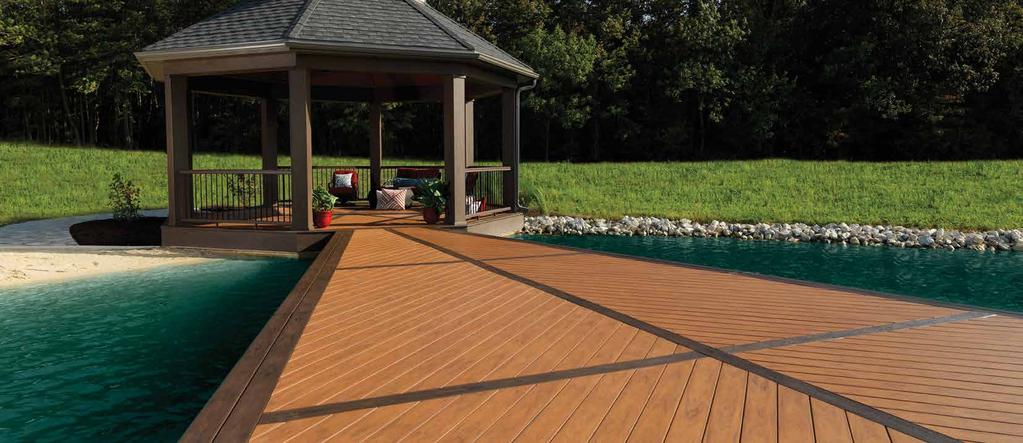 12 13 XLM Tropical Collection Shown: AZEK Deck in Harvest Bronze and Walnut