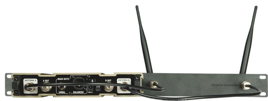 To rack-mount a single XD-V75 receiver, use both the long and short rack ears provided with the receiver; the receiver can be mounted on either the left or right side of the rack.