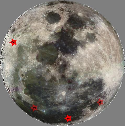 Node 1 must be placed antipodal to a moonquake epicenter known by the Apollo network: -5 S, 75 W is only nearside site Node 2 must be