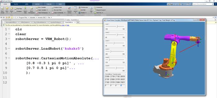 4.2.1 Loading and Visualizing a robot An instance of the VRM_Robot object is created first.
