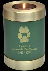 Pet Memorial Urn Candle Holder Keepsakes Made of solid brass with a