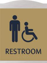 Esquire Collection Esquire Restroom Signs Raised text with Grade 2 Braille to comply with the ADA Standard