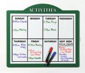 Menu & Activities Signs Menu and Activities Signs Frame-like boards protect information underneath from tampering or loss Menu sign includes a single, two-sided insert card Activities sign includes a