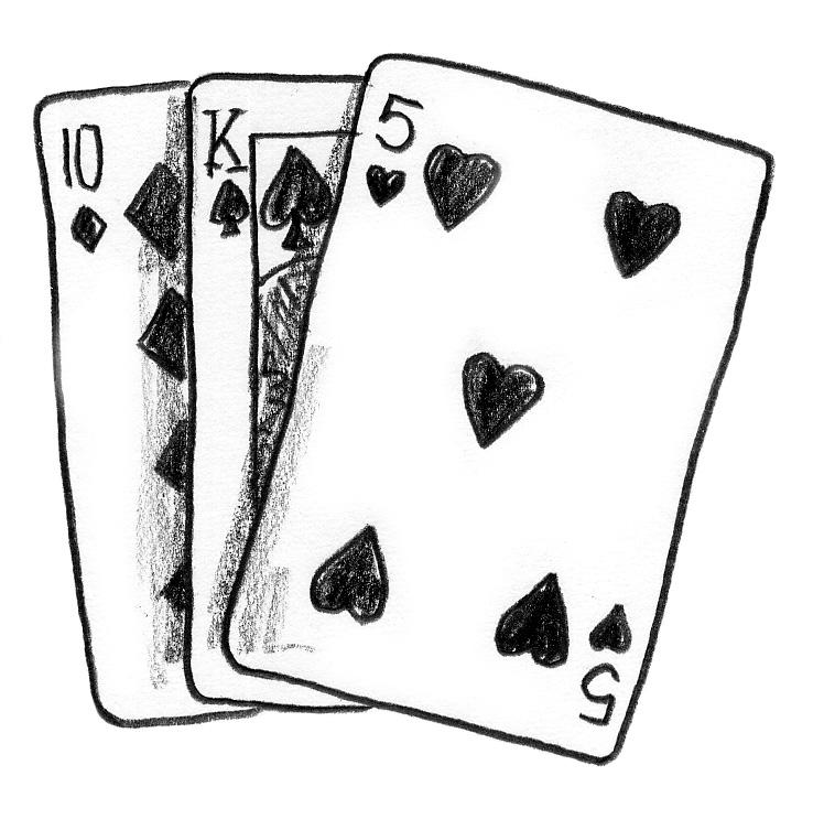 Next, take three cards from the pack your trick card, the 5 of hearts and the jack of clubs. 3. Fan out the cards as shown below.