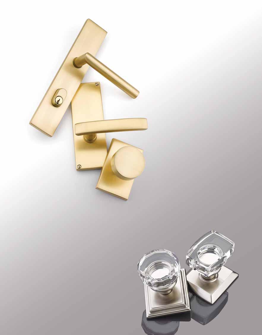 WHAT S NEW NEW Satin Brass on Select Modern Styles NEW Tumbled White Bronze Finish Available for Sandcast Bronze Mortise Handlesets.