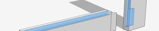 First, using a plunge router equipped with a fence and a 1/4 straight bit, cut a groove in the rails and stiles (indicated in blue in illustrations