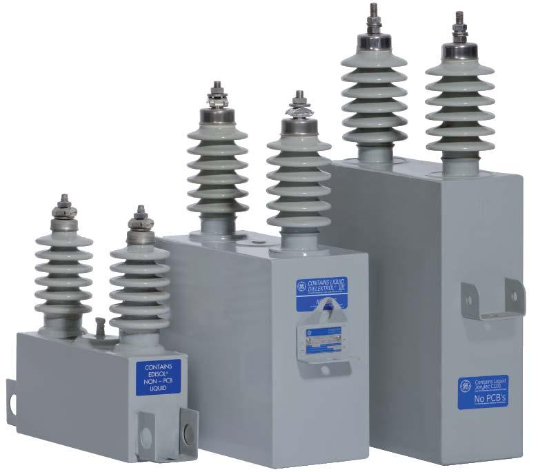 Each unit has a discharge resistor to reduce the voltage between the terminals to 50 V in five minutes or 75 V in ten minutes according to IEEE and IEC standards respectively.
