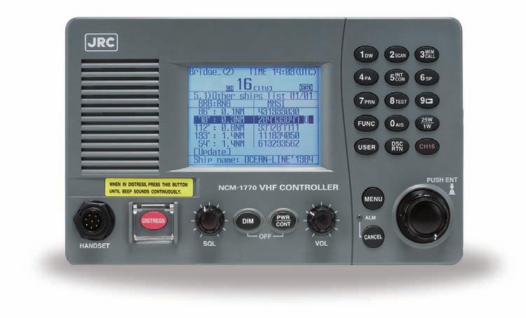 developed for maximum ease of use Unified design The new display design allows you to carry out all operations simply by using the same unified keyboard layout as found in JRC s new 150W MF/HF radio